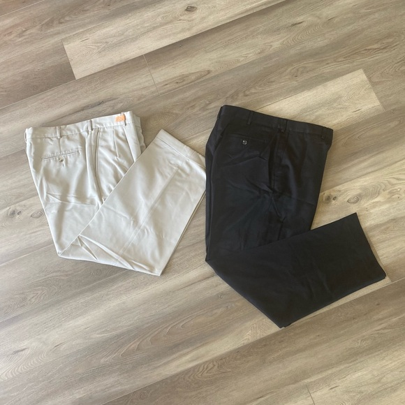 2 Pair Men’s Perry Ellis Dress Pants Slacks Trousers Black/Tan (Cuffed) 36X30 - Picture 8 of 8